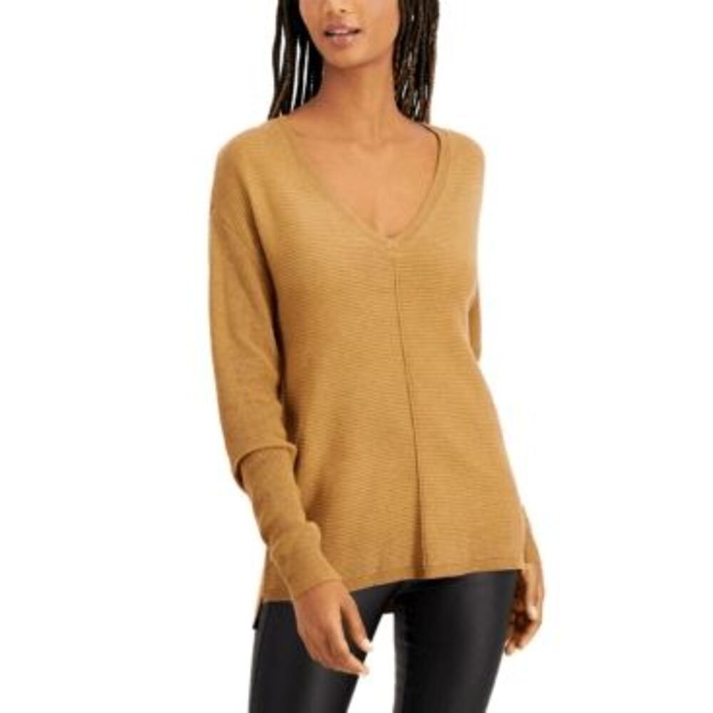 I.N.C. International Concepts Women's Seam Front Sweater - Heather Ginger S